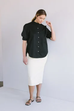 Organic Cotton Mandarin Collar Shirt