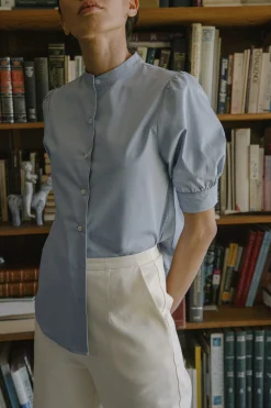 Organic Cotton Mandarin Collar Shirt