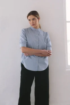 Organic Cotton Mandarin Collar Shirt
