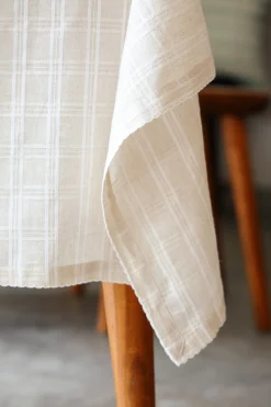 Oversized Textured Picot-Edged Tablecloth
