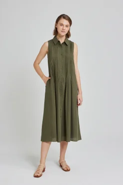 Pintuck Shirt Dress