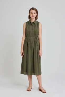 Pintuck Shirt Dress