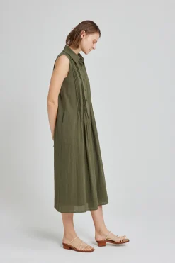 Pintuck Shirt Dress