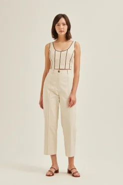 Pintuck Straight-Leg Pants