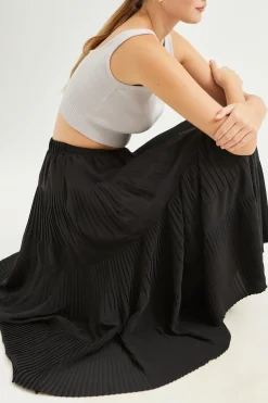 Pleated Tiered Skirt