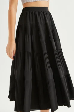 Pleated Tiered Skirt