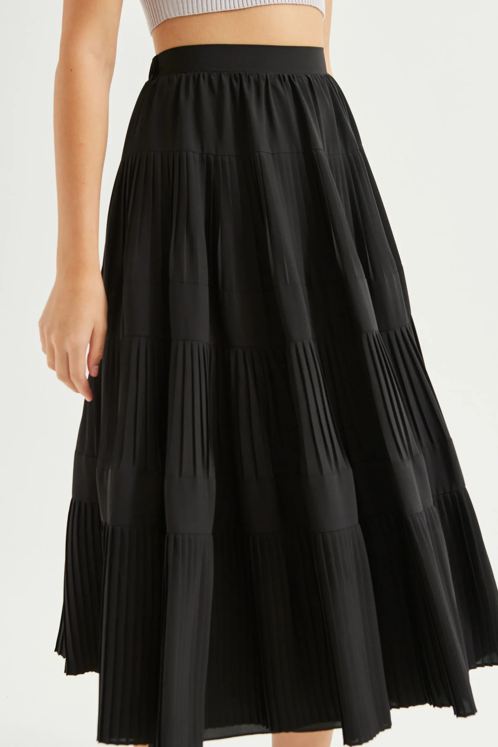 Pleated Tiered Skirt
