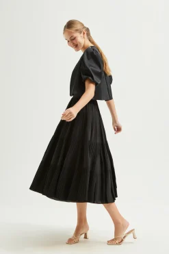 Pleated Tiered Skirt