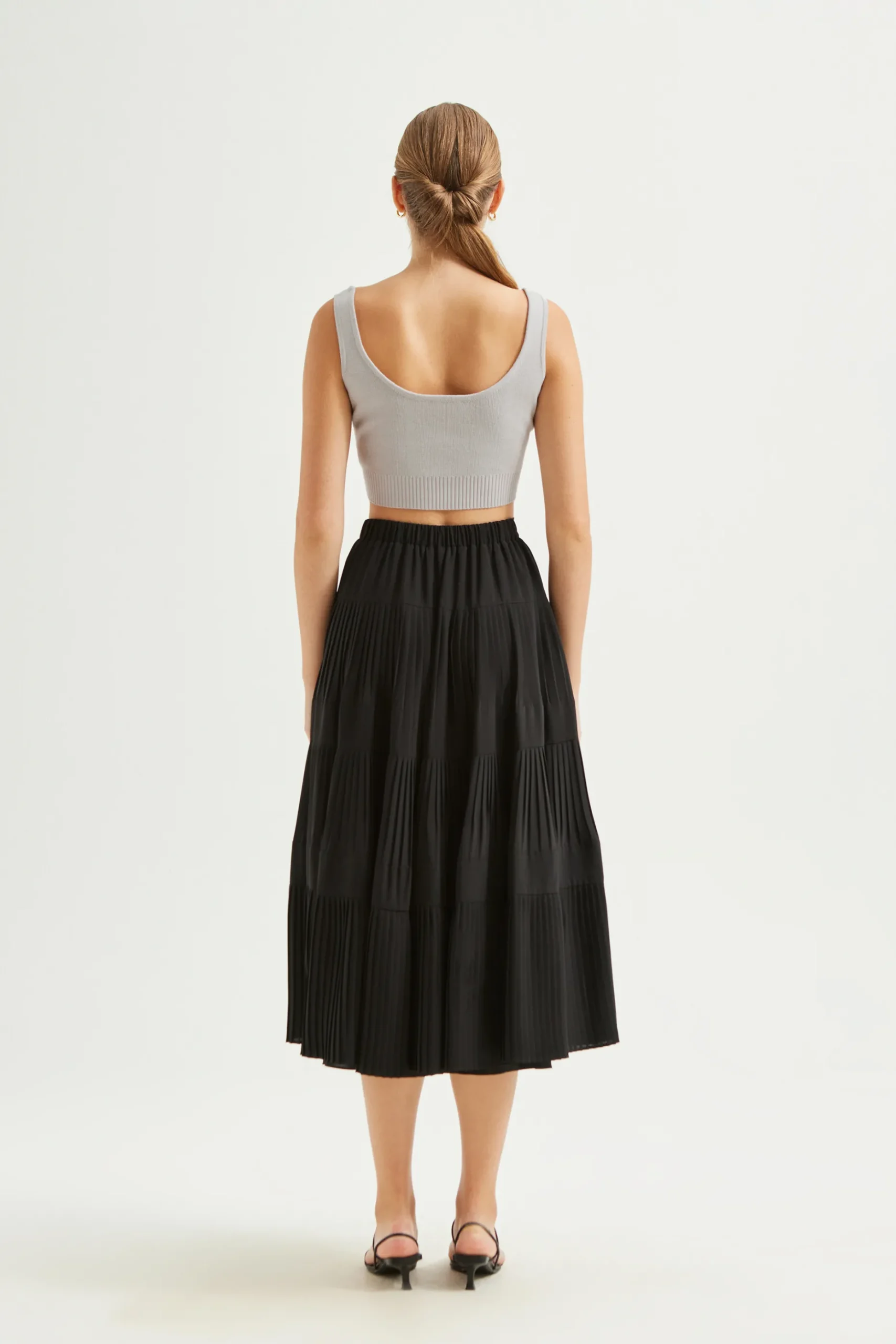 Pleated Tiered Skirt