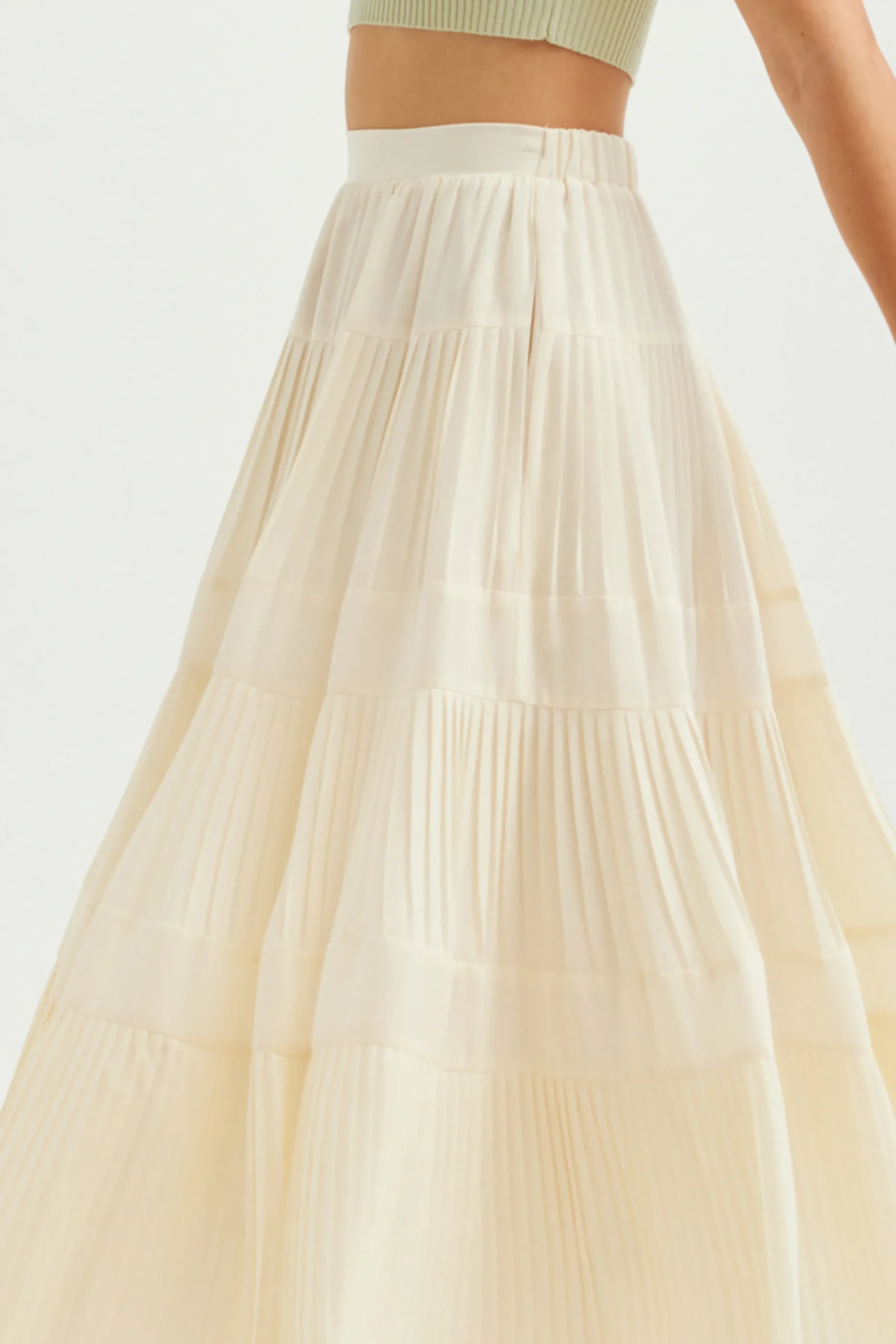 Pleated Tiered Skirt