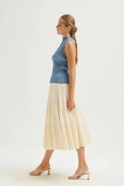 Pleated Tiered Skirt