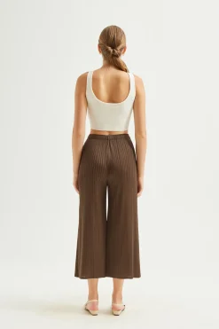 Plissé Pleated Wide-Leg Pants