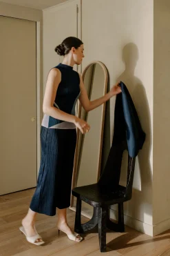 Plissé Pleated Wide-Leg Pants