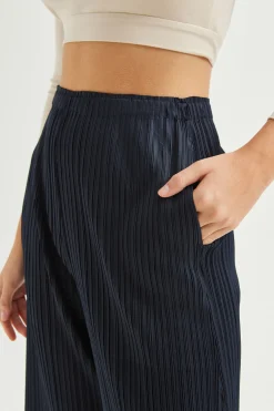 Plissé Pleated Wide-Leg Pants