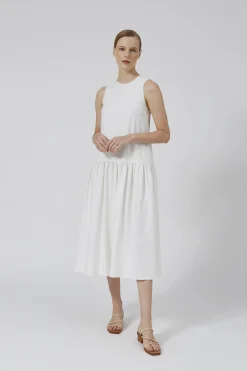 Raw Hem Drop Waist Dress
