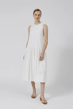 Raw Hem Drop Waist Dress