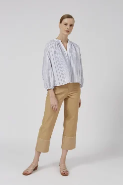 Raw Hem Straight-Leg Pants