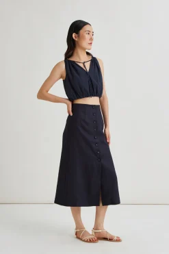 Rayon Bubble Crop Top