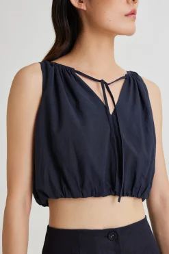Rayon Bubble Crop Top