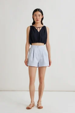 Rayon Bubble Crop Top