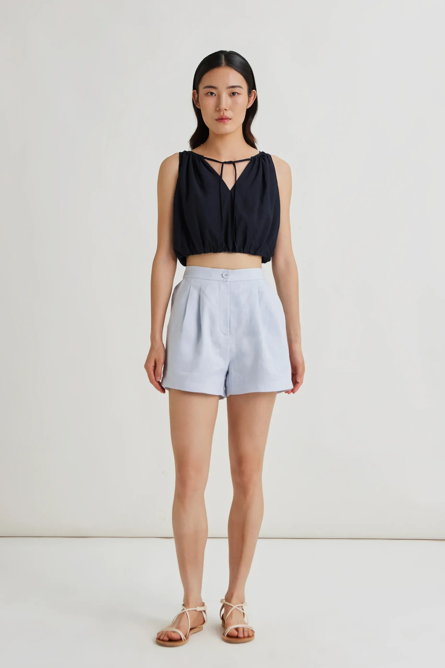 Rayon Bubble Crop Top