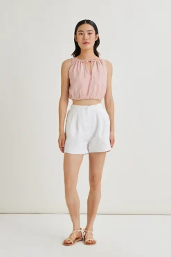 Rayon Bubble Crop Top
