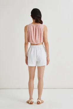 Rayon Bubble Crop Top