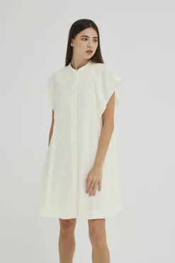 Rayon Flutter Sleeve Shift Dress
