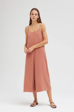 Rayon Gathered-Back Jumpsuit