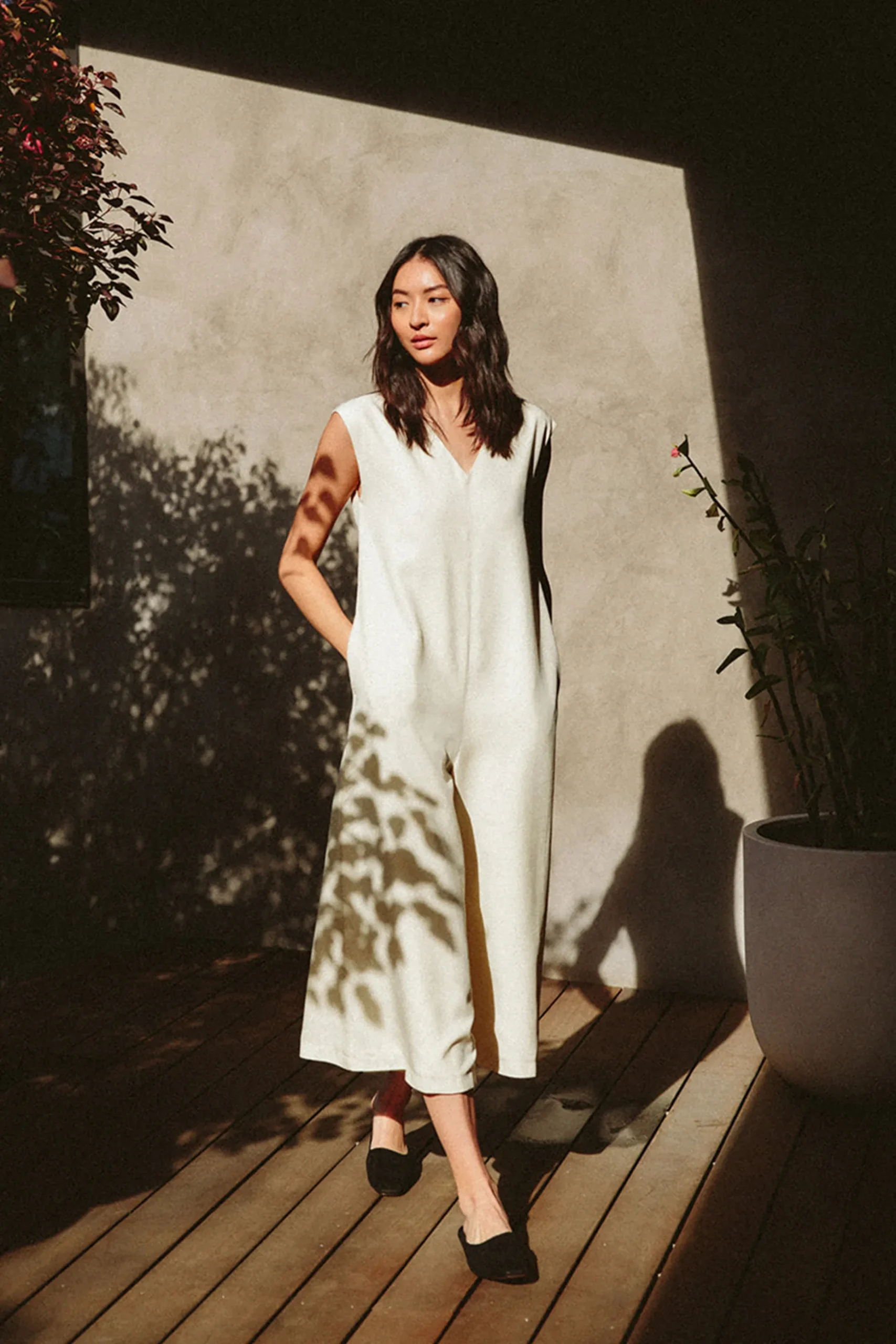 Relaxed V-Neck Jumpsuit