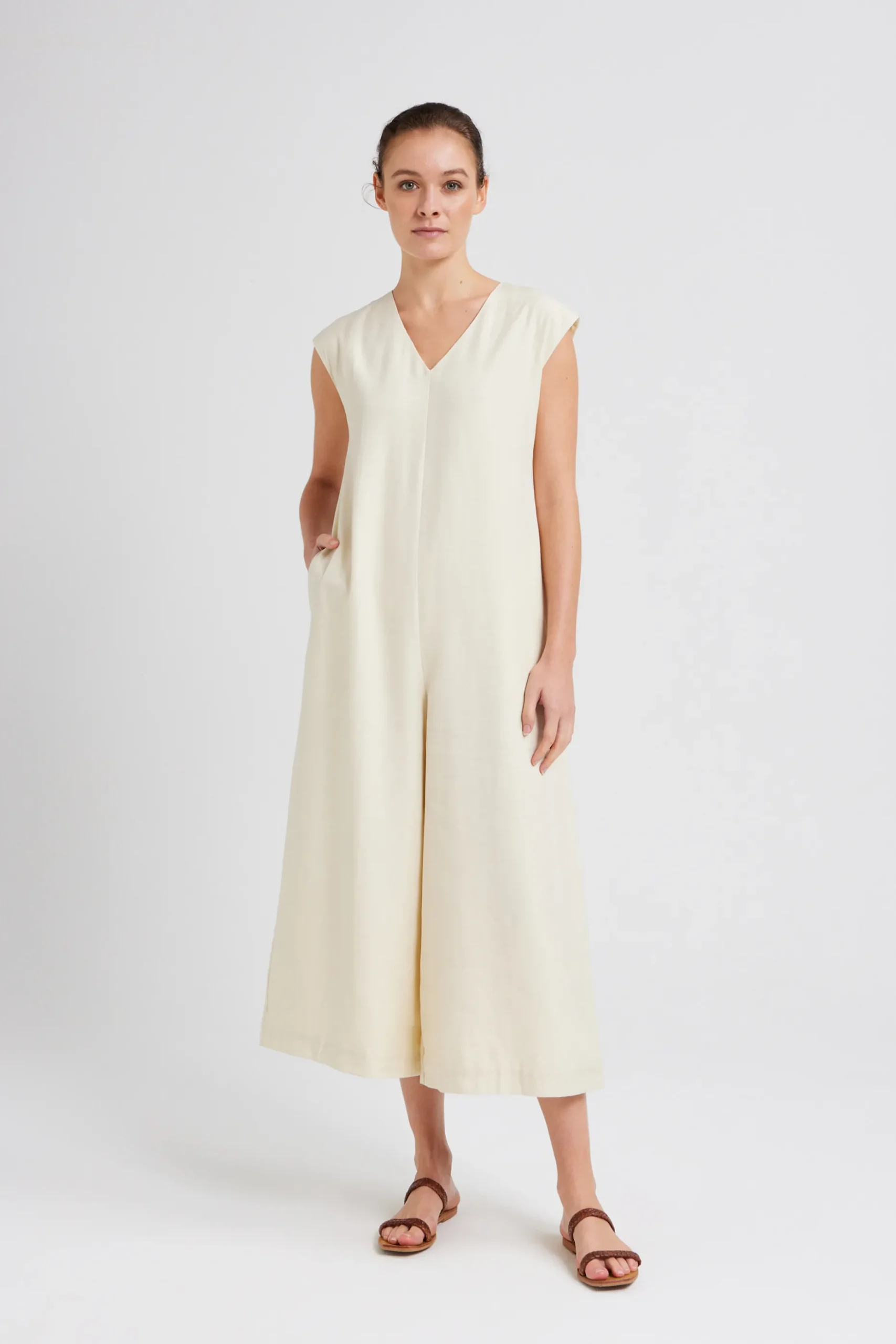 Relaxed V-Neck Jumpsuit