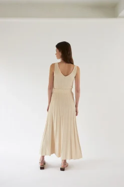 Ribbed Knit Midi Skirt