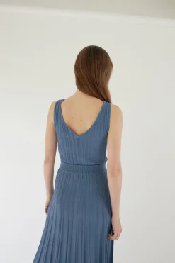 Ribbed Knit Midi Skirt