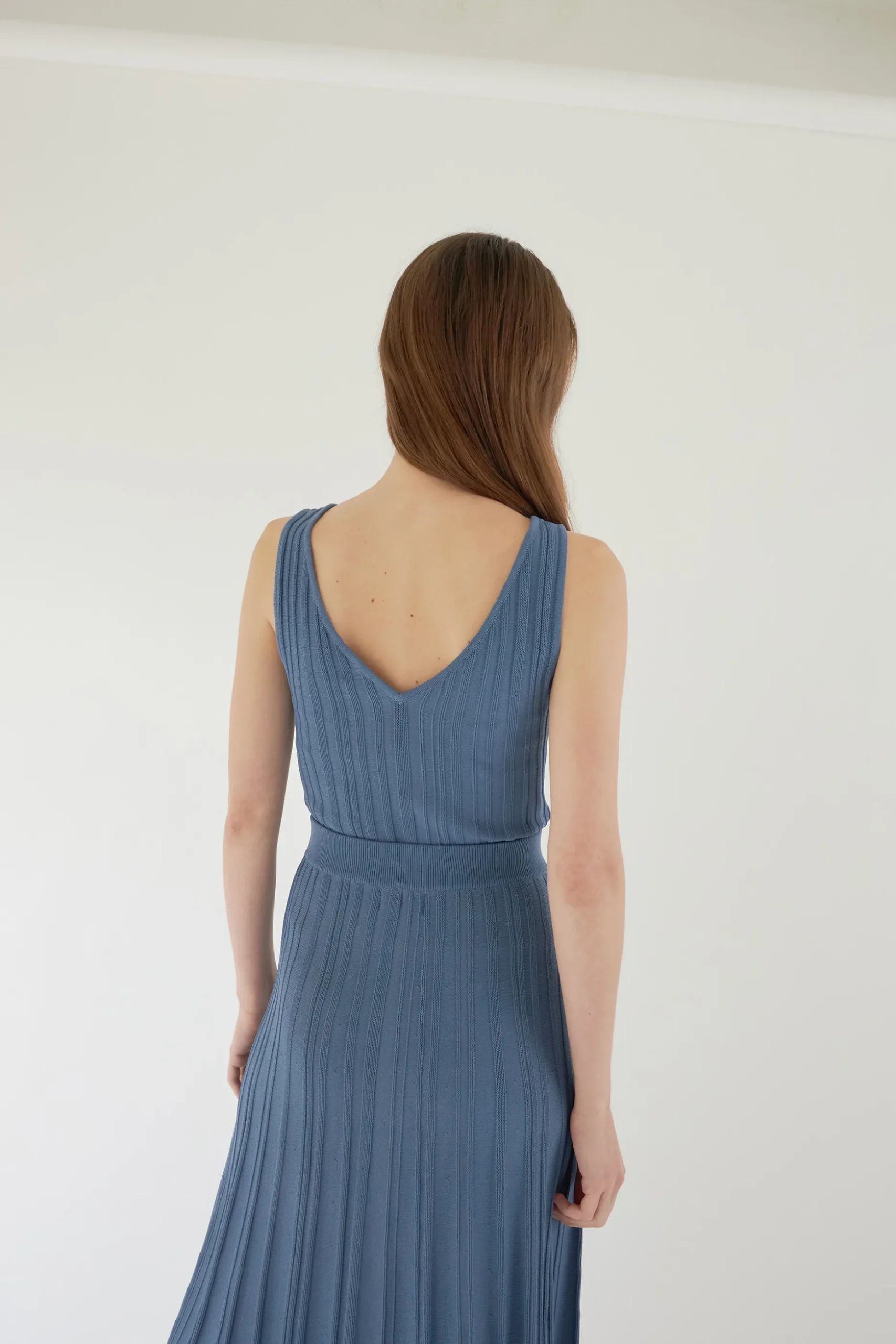 Ribbed Knit Midi Skirt