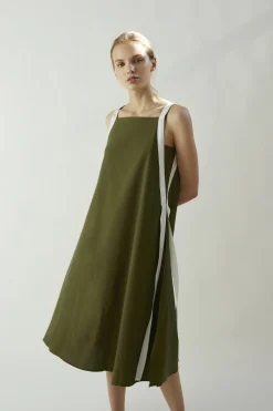 Ribbon Linen Dress
