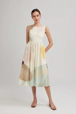 River Cotton V-Back Dress