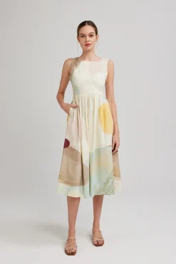River Cotton V-Back Dress