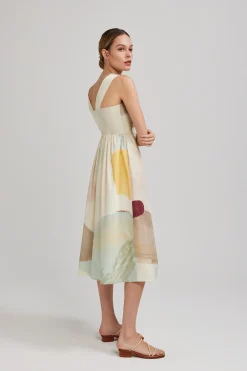 River Cotton V-Back Dress