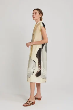 River Mandarin Collar Shirt Dress