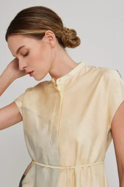 River Mandarin Collar Shirt Dress