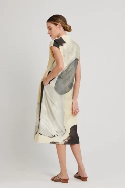River Mandarin Collar Shirt Dress