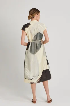 River Mandarin Collar Shirt Dress