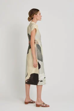 River Mandarin Collar Shirt Dress