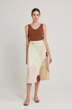 River Rayon Midi Skirt