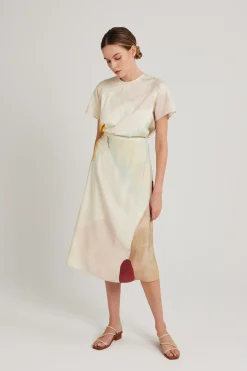 River Rayon Midi Skirt