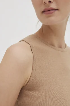 Round-Neck Knit Crop Top