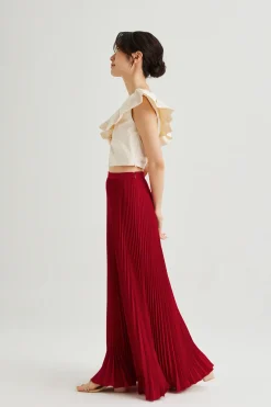 Ruffle V-Neck Crop Top