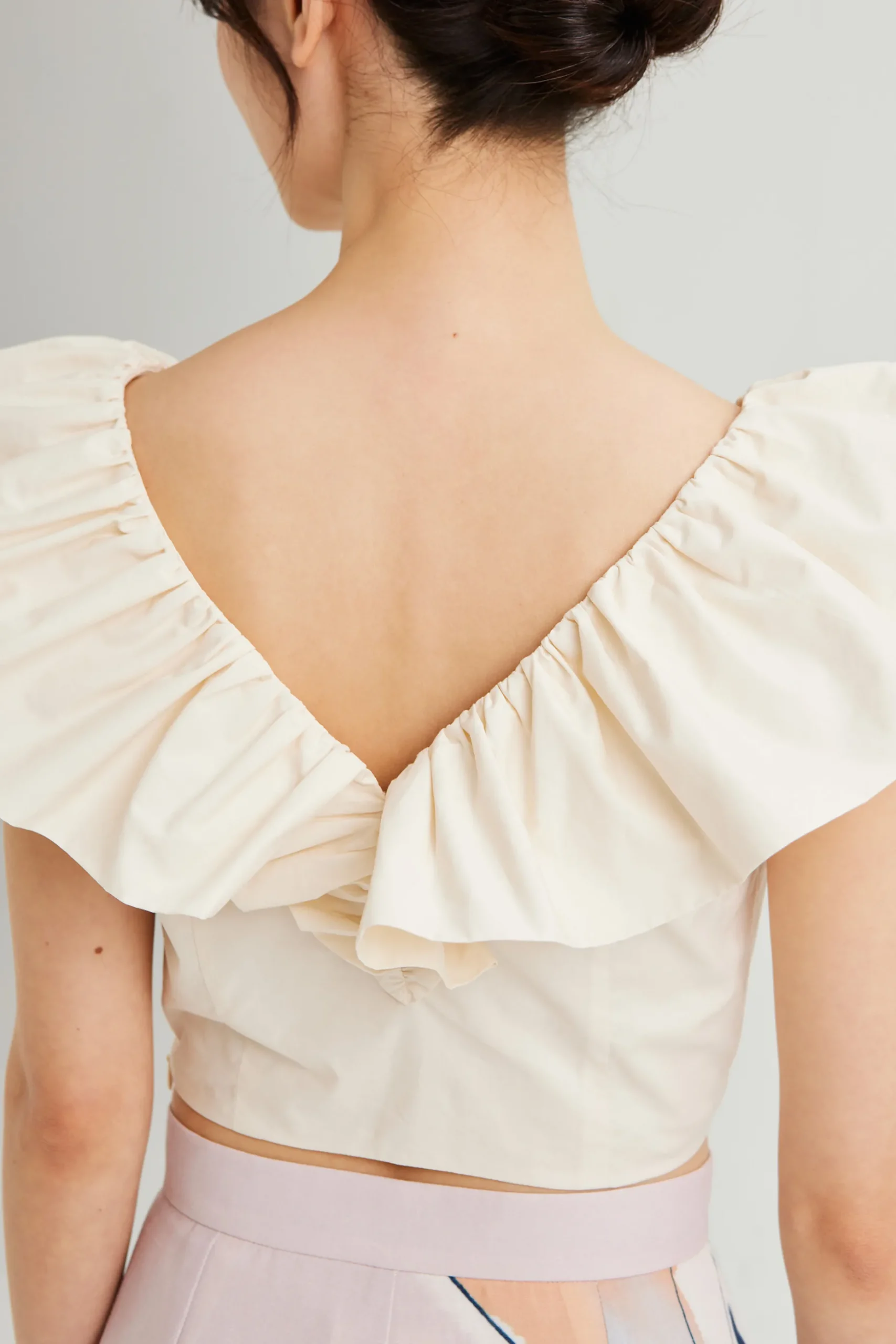 Ruffle V-Neck Crop Top