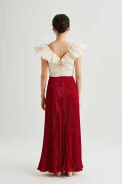Ruffle V-Neck Crop Top