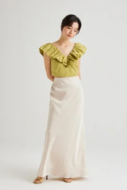 Ruffle V-Neck Crop Top